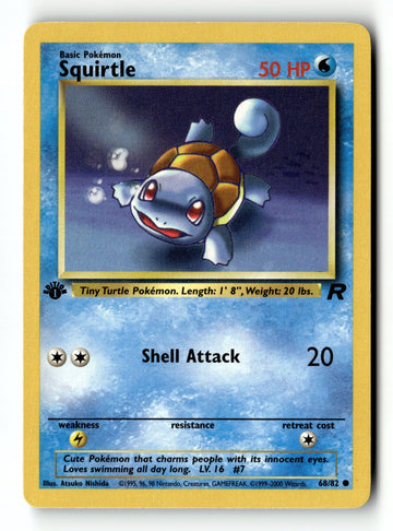 Pokemon Card Squirtle 1st Edition LP Team Rocket 68/82