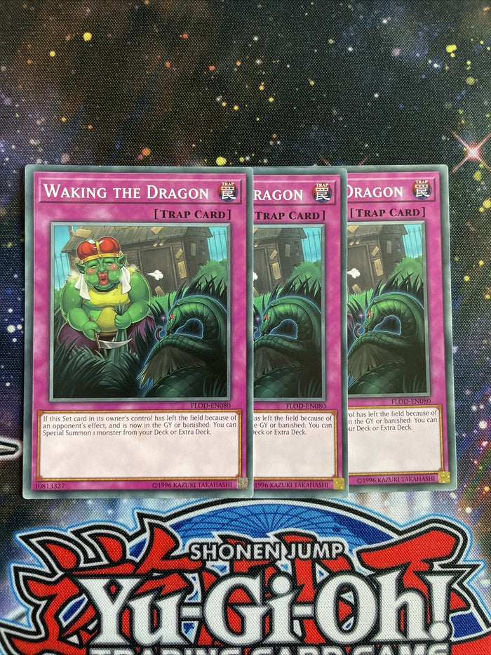 FLOD-EN080 x3 Waking The Dragon Common Playset Yugioh
