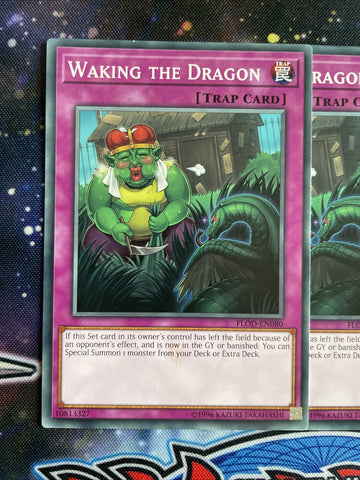 FLOD-EN080 x3 Waking The Dragon Common Playset Yugioh (back)