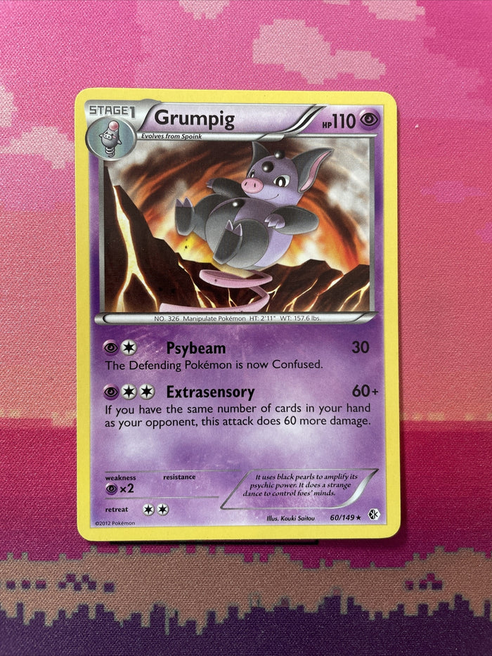 Pokemon Card Grumpig Boundaries Crossed Rare 60/149 Near Mint