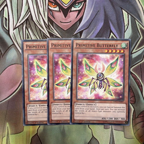 CROS-EN097 x3 Primitive Butterfly Common Excellent Condition Yugioh