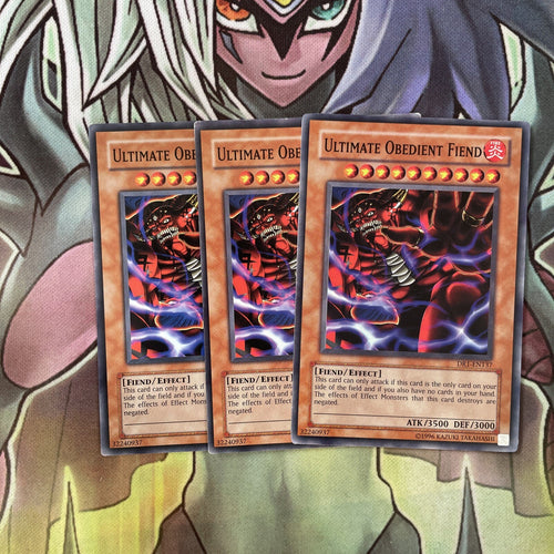 DR1-EN137 x3 Ultimate Obedient Fiend Common Excellent Condition Yugioh