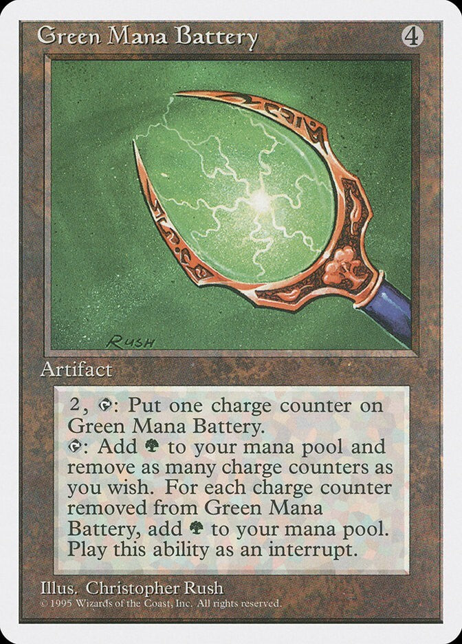 Green-Mana Battery - Fourth Edition Excellent Magic MTG