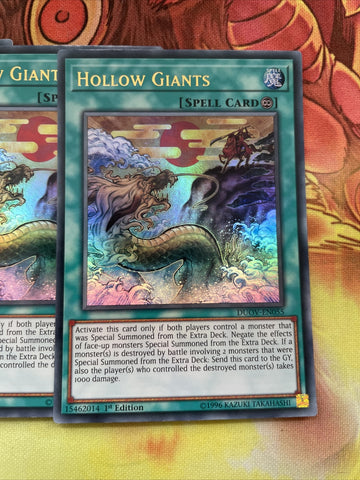 DUOV-EN055 x3 HOLLOW GIANTS YUGIOH CARDS (back)