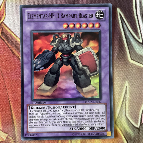 LCGX-EN047 Elemental HERO Rampart Blaster Super Rare 1st Edition GERMAN YuGiOh