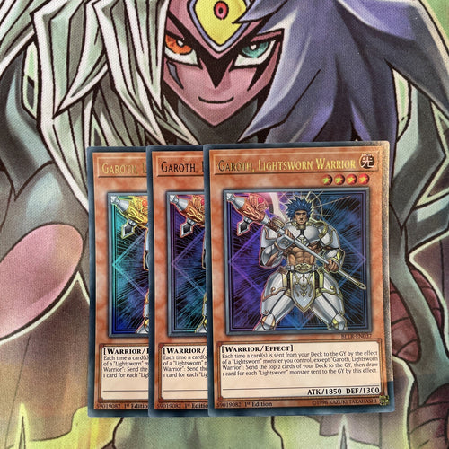 BLLR-EN037 x3 Garoth, Lightsworn Warrior Ultra Rare Excellent Condition Yugioh