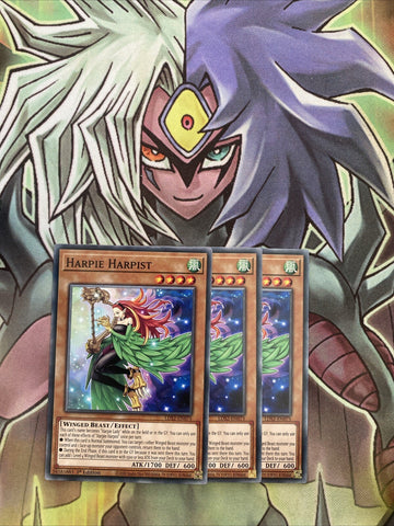 LDS2-EN075 x3 Harpie Harpist Common Excellent Condition Yugioh