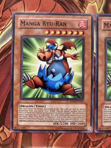 RP01-EN062  3x Manga Ryu-Ran PLAYSET Common NM Yugioh (back)