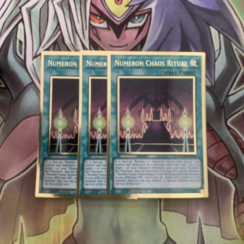 MGED-EN050 x3 Numeron Chaos Ritual Gold Rare Excellent Condition Yugioh
