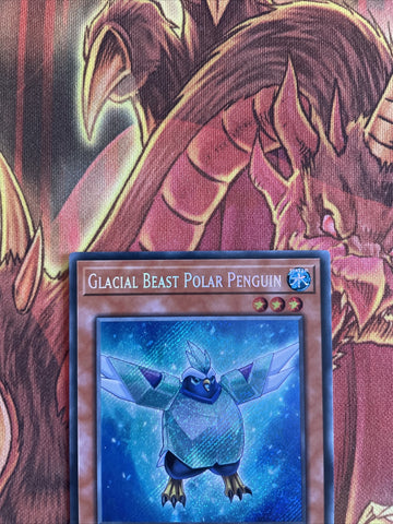 BLAR-EN032 Glacial Beast Polar Penguin Secret Rare 1st Ed Near Mint Yugioh (back)