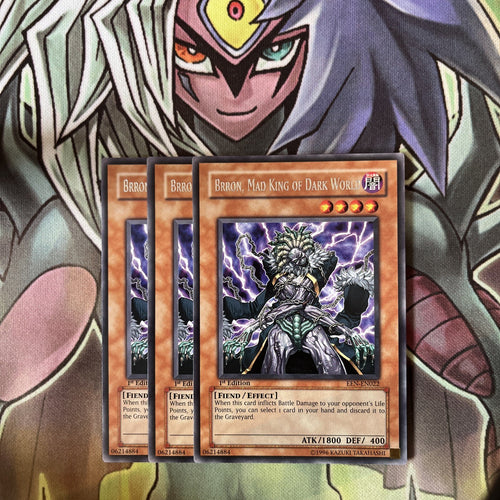 EEN-EN022 x3 Brron, Mad King of Dark World Rare Excellent Condition Yugioh