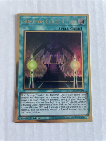 MGED-EN050 YUGIOH NUMERON CHAOS RITUAL PREMIUM GOLD RARE YU-GI-OH
