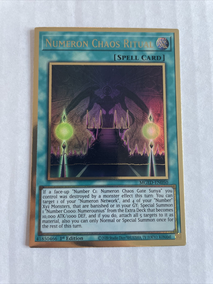 MGED-EN050 YUGIOH NUMERON CHAOS RITUAL PREMIUM GOLD RARE YU-GI-OH