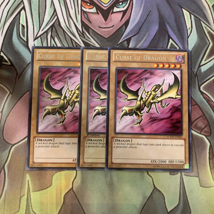 LCYW-EN006 x3 Curse of Dragon Rare Excellent Condition Yugioh