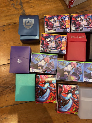 Pokemon/ Magic the gathering EMPTY Deck Boxes Bundle Job Lot Used 21x (back)