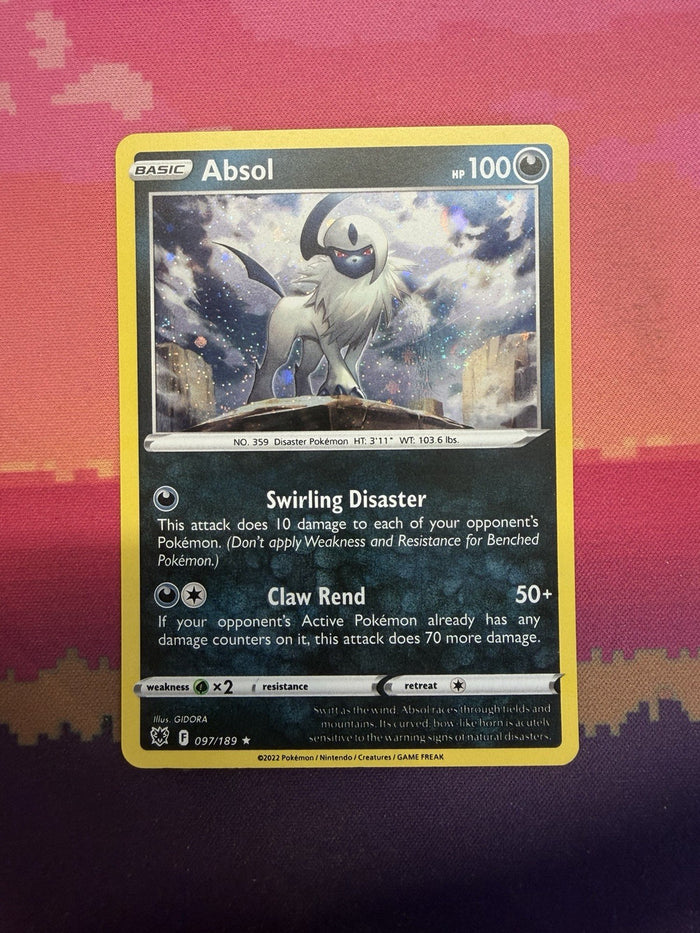 Pokemon Card Absol Astral Radiance Cosmo Holo Rare 097/189 Near Mint
