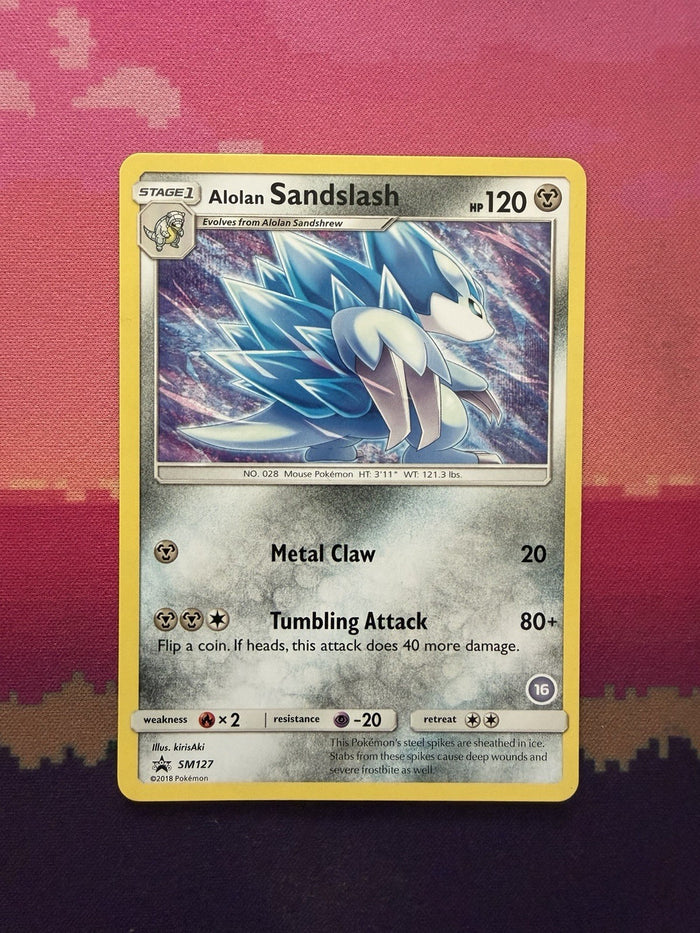 Pokemon Card Alolan Sandslash Black Star Promo SM127 Near Mint