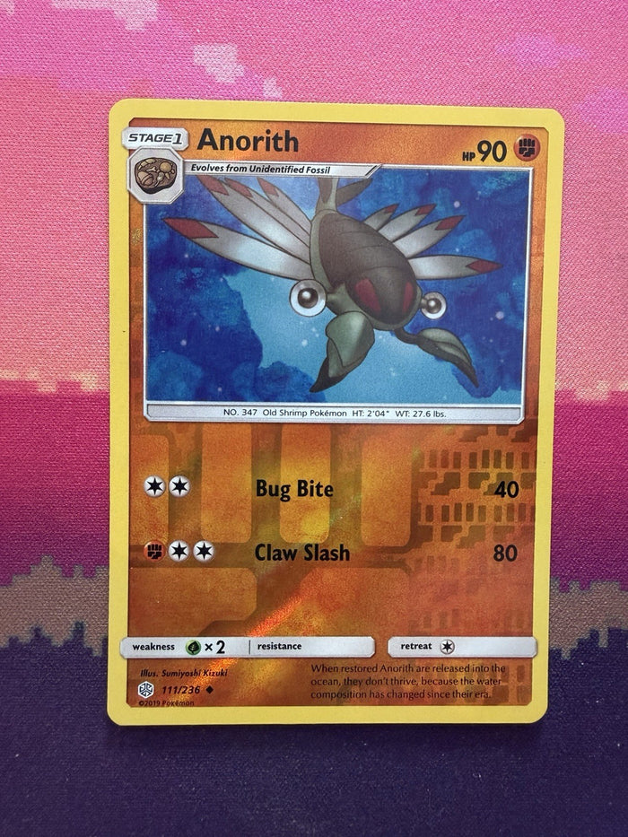 Pokemon Card Anorith Cosmic Eclipse Reverse Holo 111/236 Near Mint