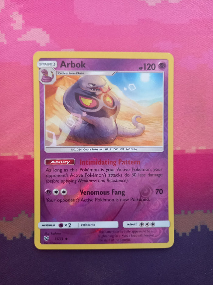 Pokemon Card Arbok Shining Legends Reverse Holo 37/73 Near Mint