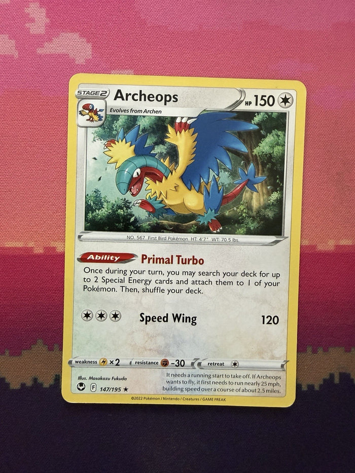 Pokemon Card Archeops Silver Tempest Rare 147/195 Near Mint