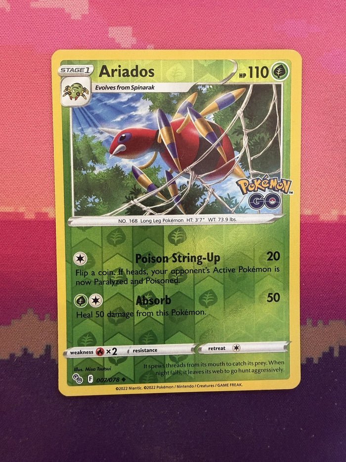 Pokemon Card Ariados Pokemon GO Reverse Holo 007/078 Near Mint