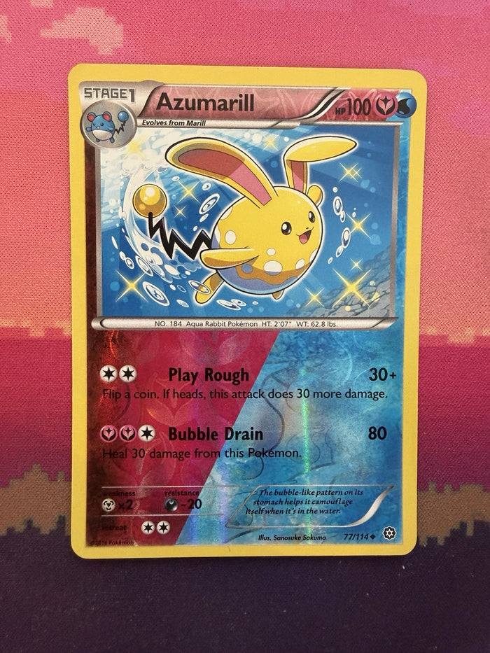 Pokemon Card Azumarill Steam Siege Reverse Holo 77/114 Near Mint