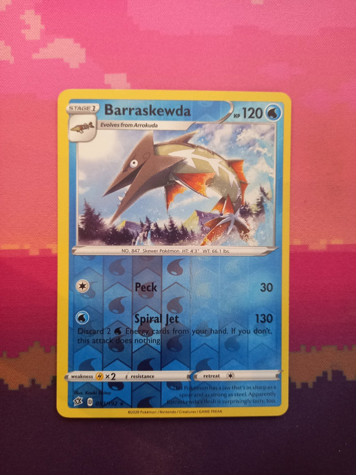 Pokemon Card Barraskewda Rebel Clash Reverse Holo 053/192 Near Mint