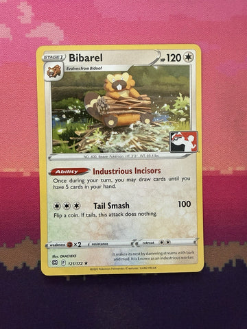 Pokemon Card Bibarel Brilliant Stars Rare Prize Pack 121/172 Near Mint
