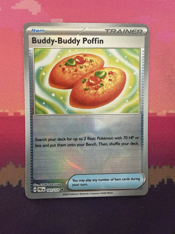 Pokemon Card Buddy-Buddy Poffin Prismatic Pokeball Reverse Holo 101/131 NM