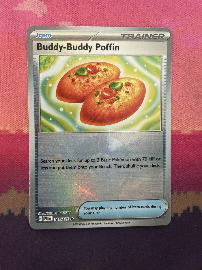 Pokemon Card Buddy-Buddy Poffin Prismatic Pokeball Reverse Holo 101/131 NM