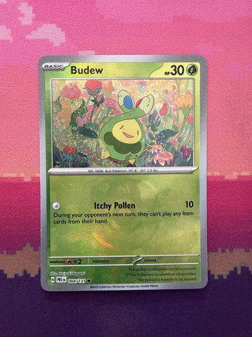 Pokemon Card Budew Prismatic Evolution Master Ball Reverse 004/131 Near Mint