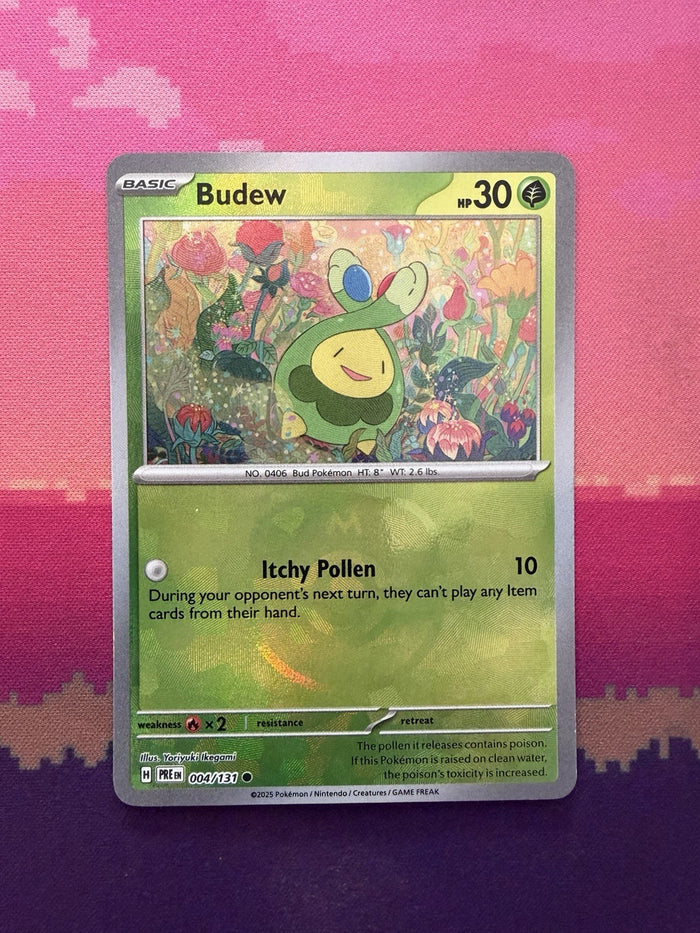 Pokemon Card Budew Prismatic Evolution Master Ball Reverse 004/131 Near Mint