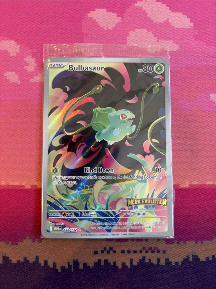 Pokemon Card Bulbasaur Mega Evolution STAMPED Promo 133/132 SEALED Near Mint