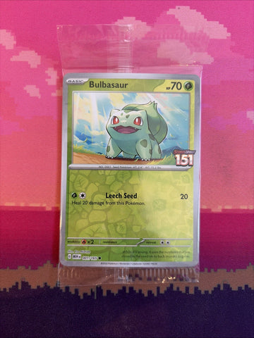 Pokemon Card Bulbasaur Scarlet & Violet 151 STAMPED 001/165 SEALED Near Mint