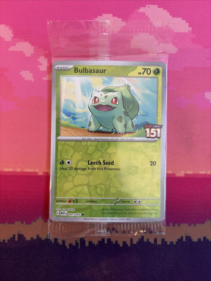 Pokemon Card Bulbasaur Scarlet & Violet 151 STAMPED 001/165 SEALED Near Mint