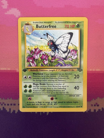 Pokemon Card Butterfree Jungle 1st Edition Uncommon 33/64 Near Mint