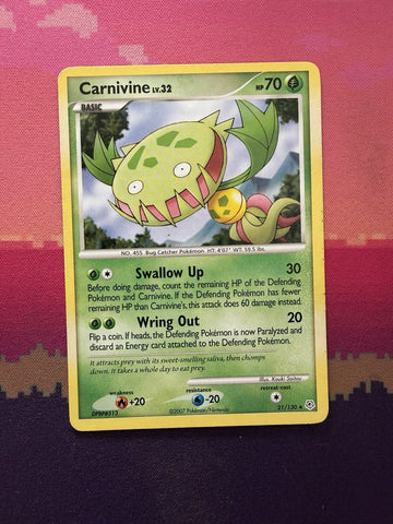 Pokemon Card Carnivine Diamon & Pearl Rare 21/130 Near Mint