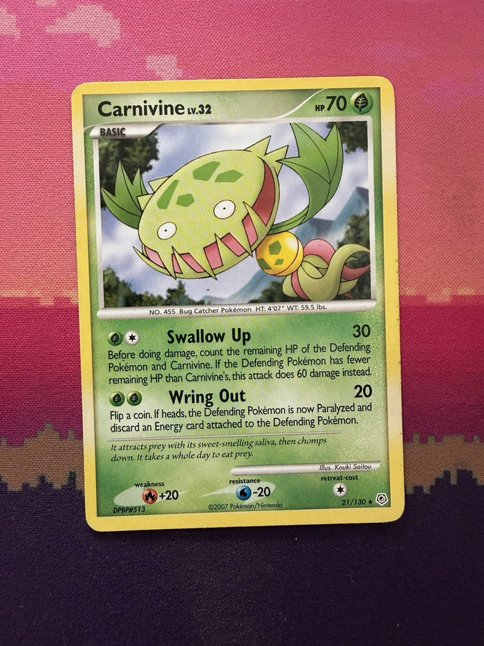 Pokemon Card Carnivine Diamon & Pearl Rare 21/130 Near Mint