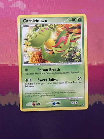 Pokemon Card Carnvinine Platinum Common 68/127 Near Mint