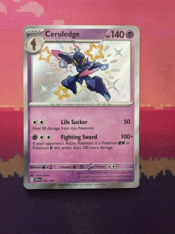 Pokemon Card Ceruledge Paldean Fates Shiny Holo 162/091 Near Mint
