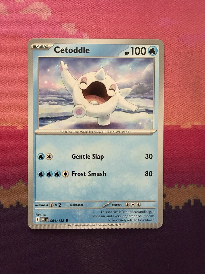 Pokemon Card Cetoddle Destined Rivals CRIMPED 064/182 Near Mint