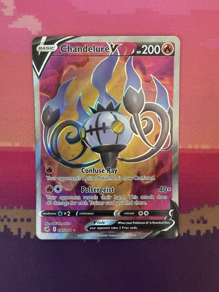 Pokemon Card Chandelure v 247/264 Ultra Rare Fusion Strike Near Mint