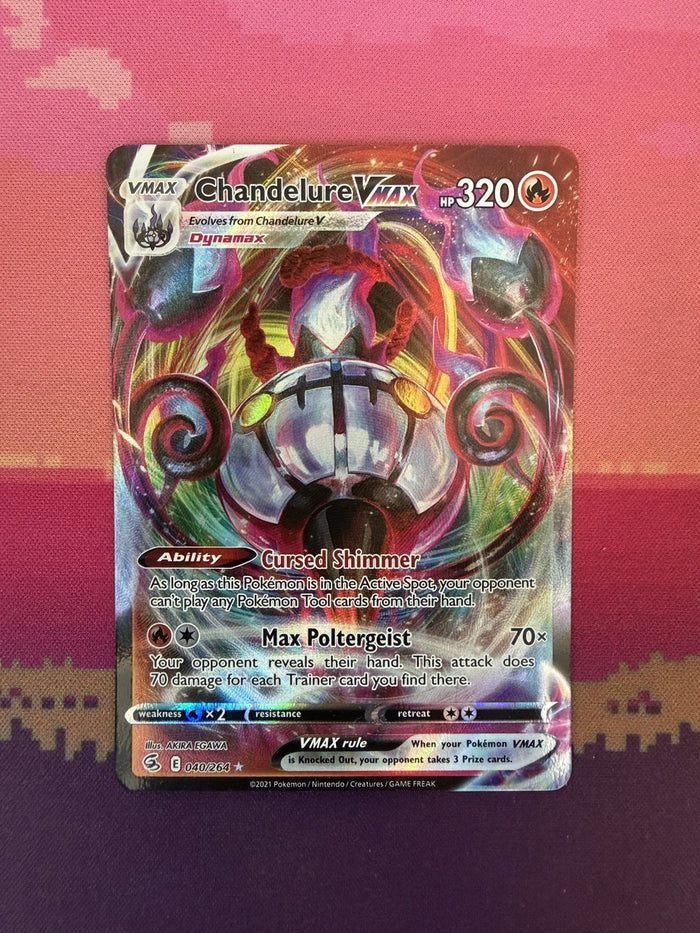 Pokemon Card Chandelure VMAX 040/264 Ultra Rare Fusion Strike Near Mint