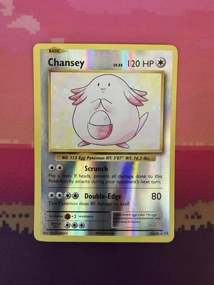 Pokemon Card Chansey Evolutions Reverse Holo Rare 70/108 Near Mint