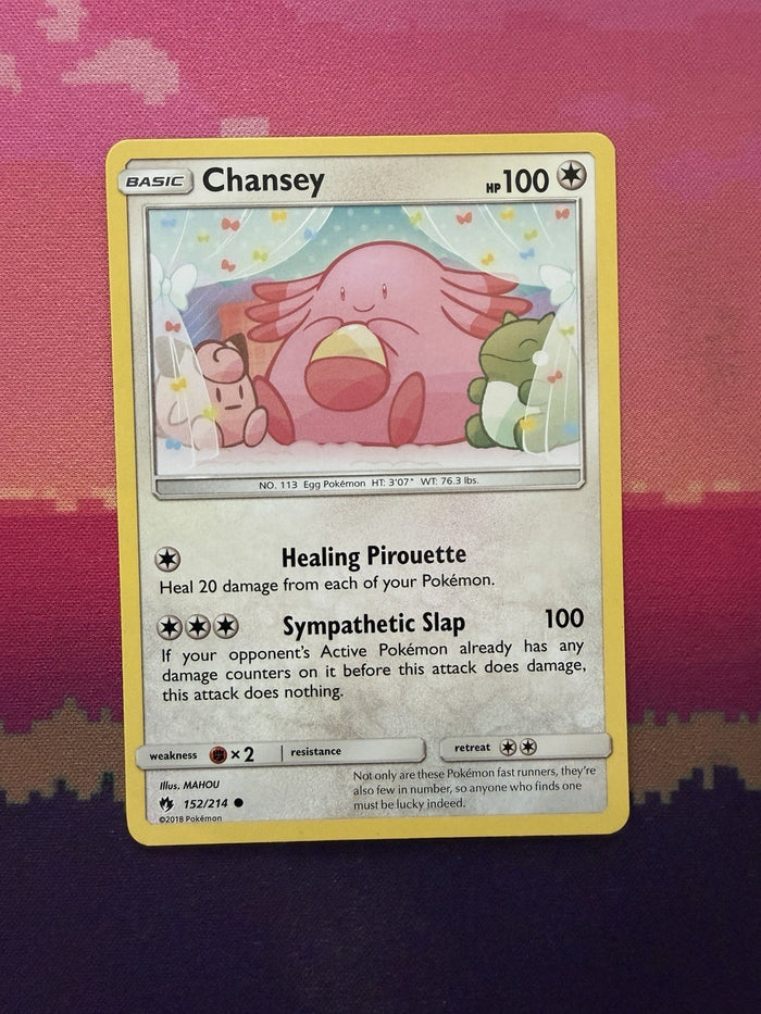 Pokemon Card Chansey Lost Thunder Common 152/214 Near Mint