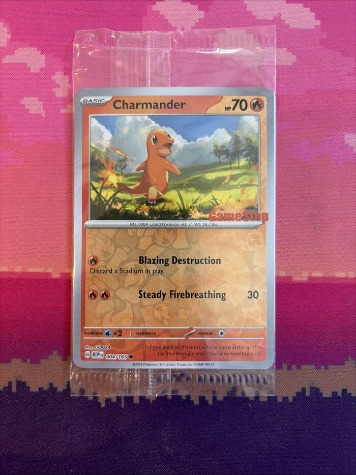 Pokemon Card Charmander Game Stop Promo 004/165 SEALED Near Mint