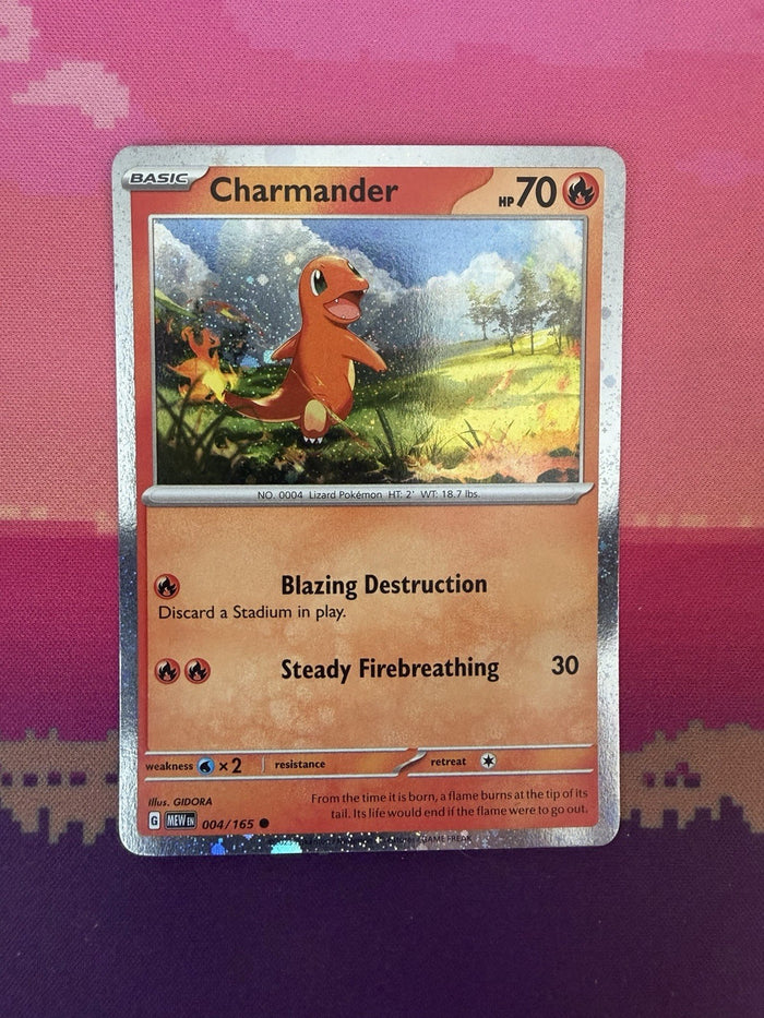 Pokemon Card Charmander Scarlet & Violet 151 Cosmo Holo 004/165 Near Mint