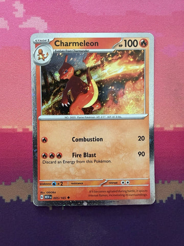 Pokemon Card Charmeleon Scarlet & Violet 151 Cosmo Holo 005/165 Near Mint
