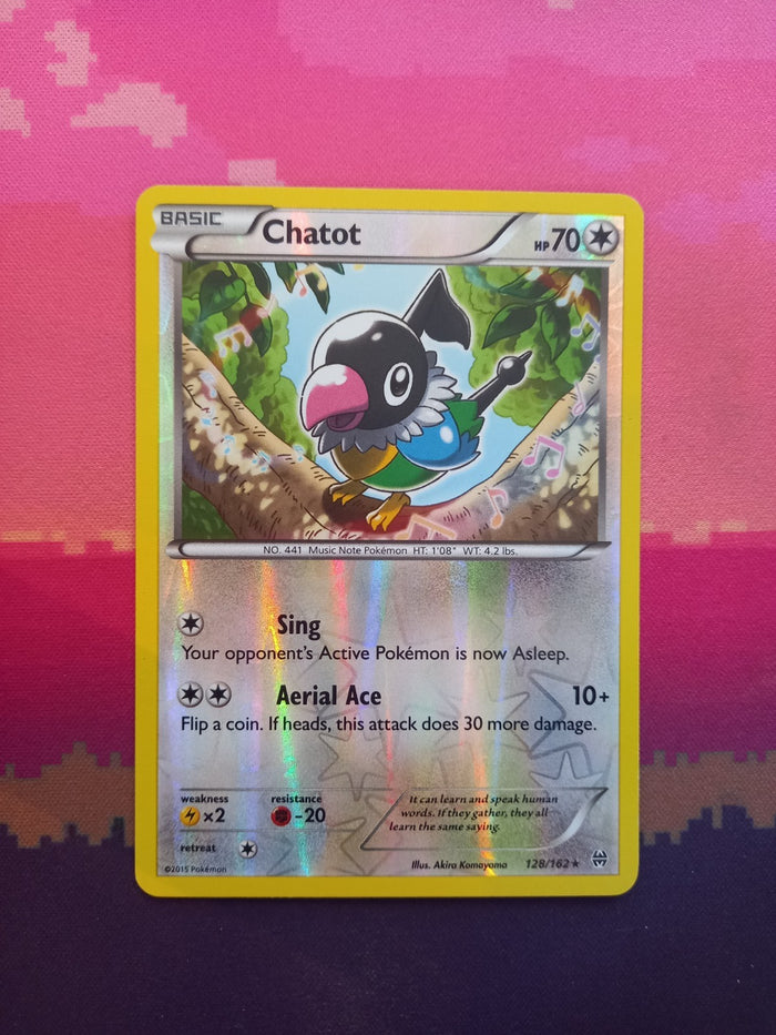 Pokemon Card Chatot Breakthrough Reverse Holo 128/162 Near Mint