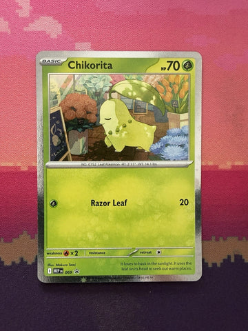 Pokemon Card Chikorita Mega Evolution Black Star Promo 069 Near Mint